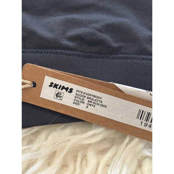 Skims Fits Everybody Scoop Neck Bralette Onyx Size Small - Picture 8 of 8